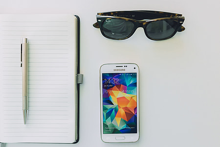 Sunglasses, Notepad and Android