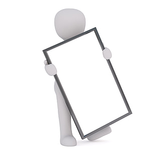 human holding black framed mirror illustration