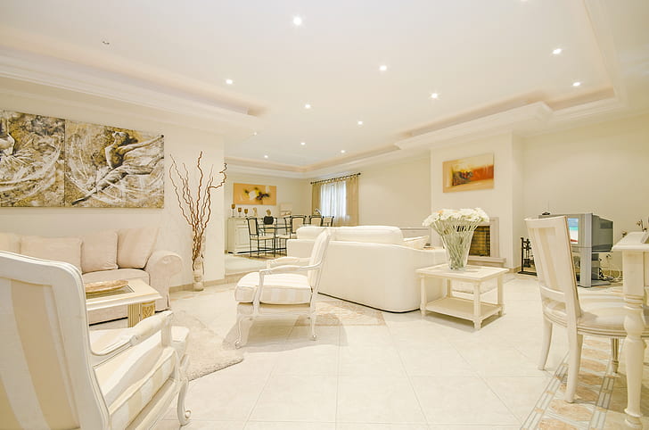 white living room set
