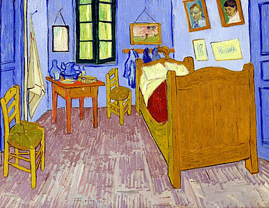 brown, purple, bedroom set, post impressionist, post impressionism, fine art