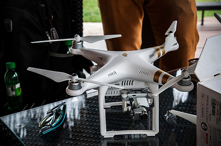 selective focus photo of DJi Phantom quadcopter drone