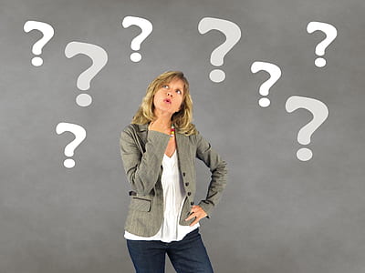 Royalty Free Photo Man Wearing Orange Suit Mopping Question Mark 