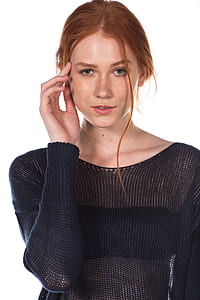woman in black mesh long-sleeved shirt
