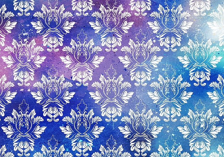 blue and white textile