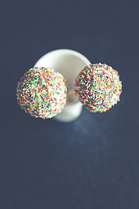 Colorful cake pops close up