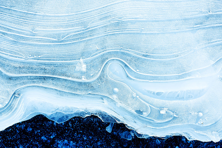 Closeup shot of winter ice texture
