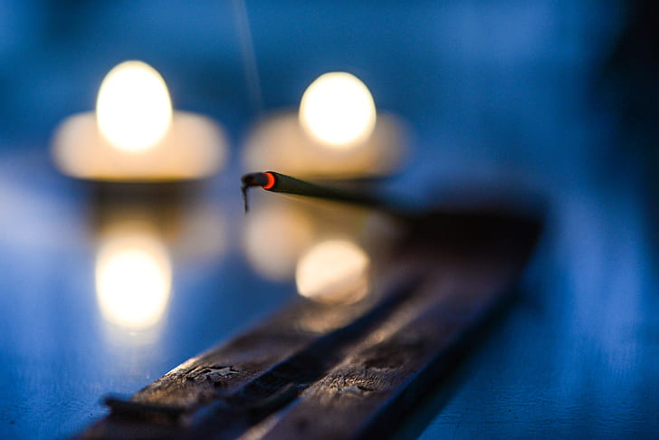 incense, glow, candle, burn, religion, light
