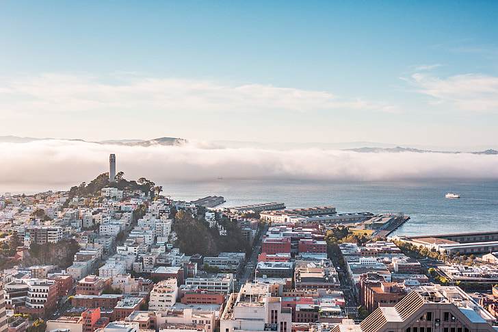 San Francisco Bay Panorama With Coit Tower