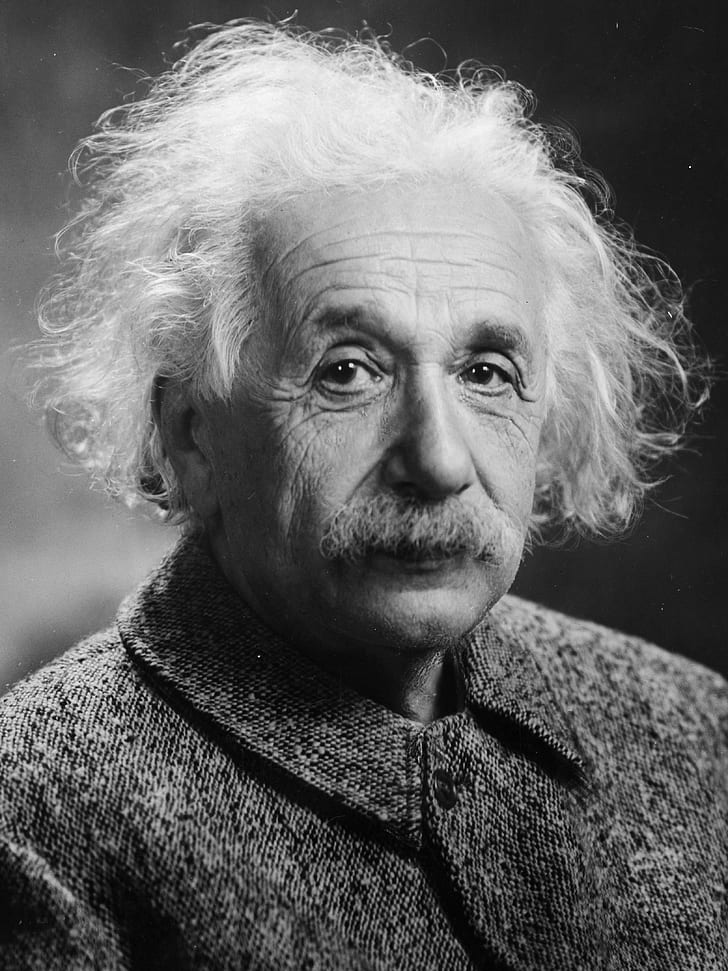 grayscale photo of Albert Einstein
