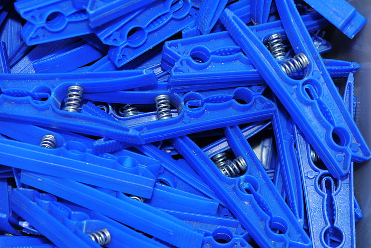 blue plastic cloth clip lot
