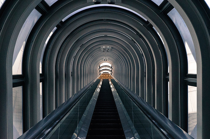 Escalator stairs captured in Osaka, Japan