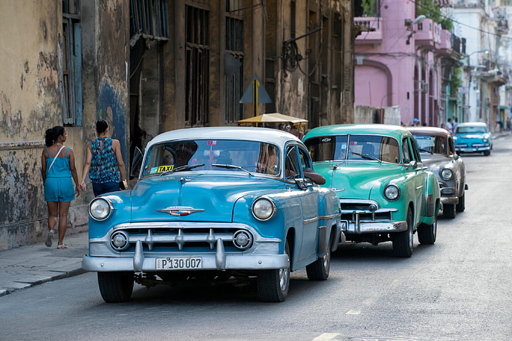 Classic cars on the streets of Havana in Cuba