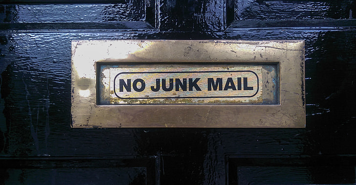 No Junk Mail door sign