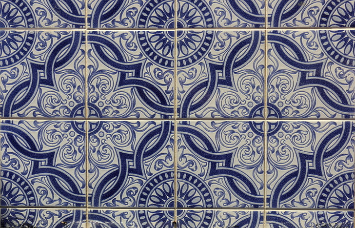 white and blue ceramic tiles