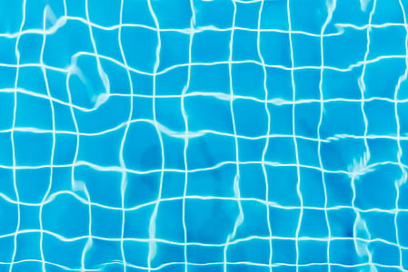Top View Photography of Blue Pool Tiles