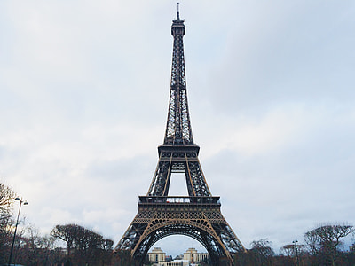 Eiffel tower, Paris under clear white sky during daytime