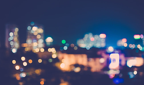 bokeh, photography, buildings, at night, night time, blurry
