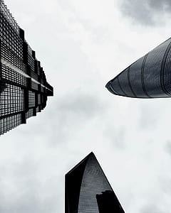 Low Angle Photo of Three High-rise Buildings