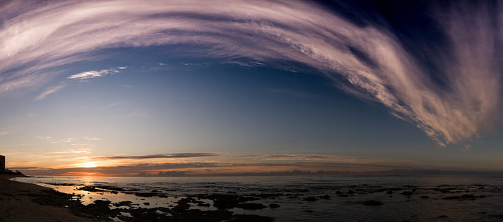 360 photography of clouds and seashore