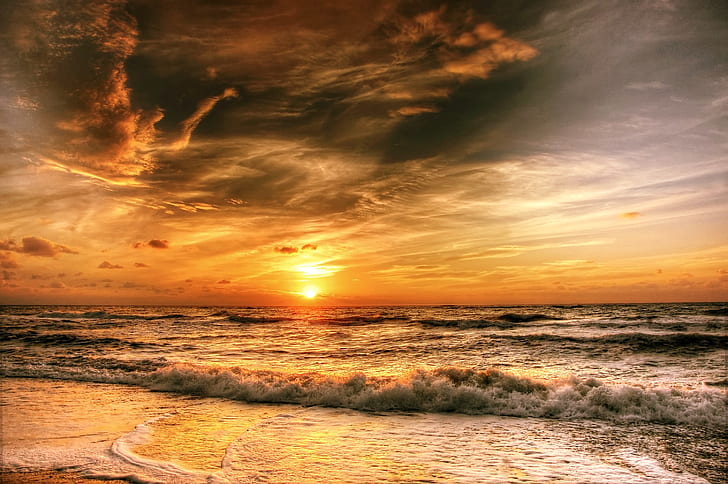 ocean sunset panoramic photography