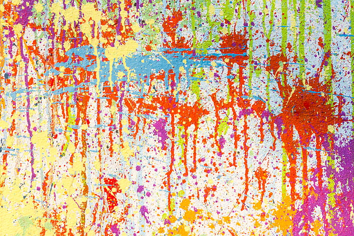 multicolored paint splatter digital wallpaper