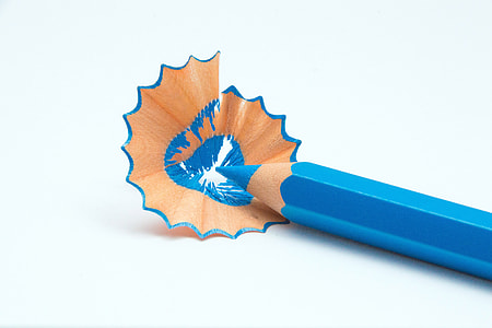 Closeup shot of a blue drawing pencil