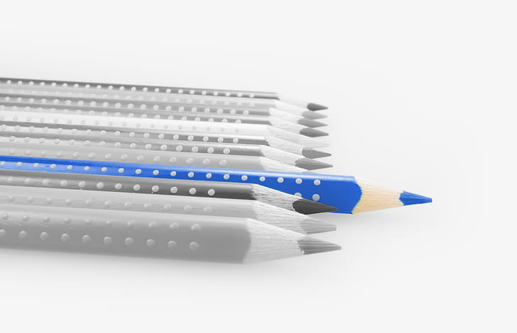 selective color of blue coloring pencil