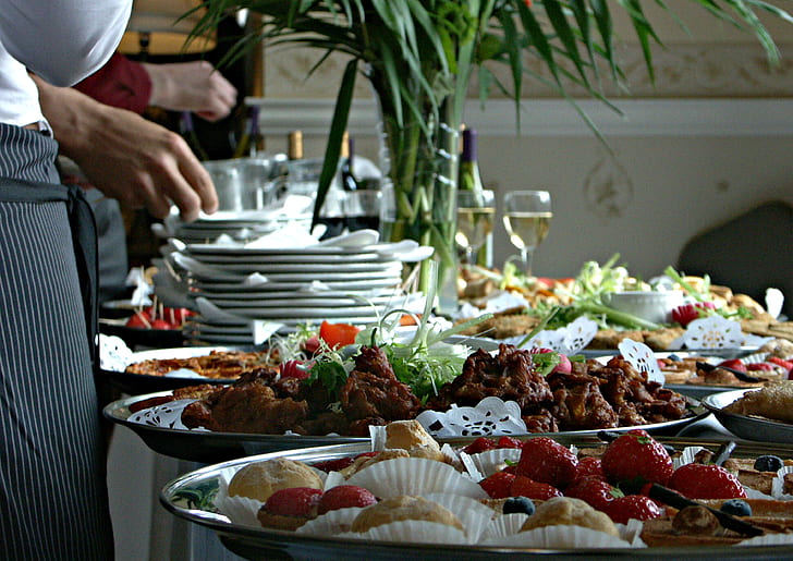 buffet on white table during daytime