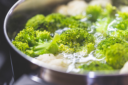 Healthy Dinner: Cooking Broccoli Close Up