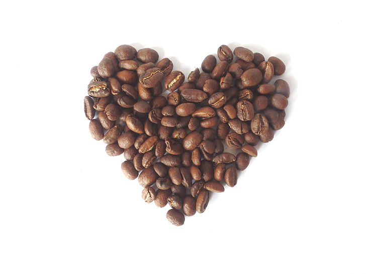 coffee beans in heart shape illustration