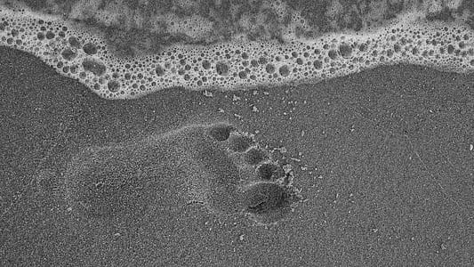 footprint in seashore