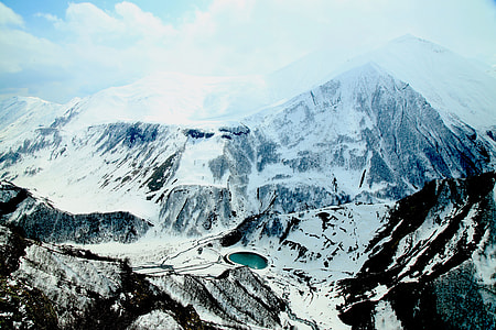 aerial photo of Snow mountain