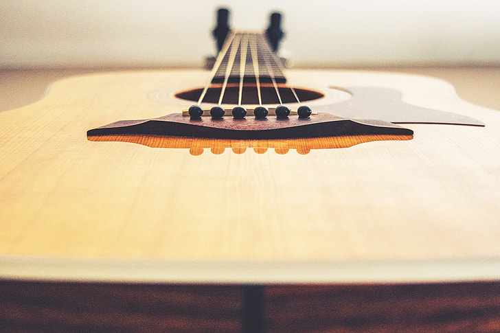 Closeup shot of a guitar
