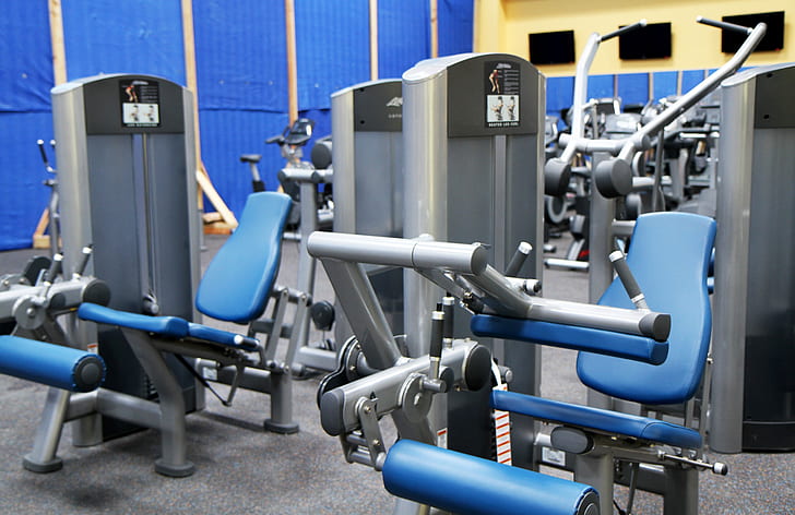 blue-and-gray exercise equipment lot