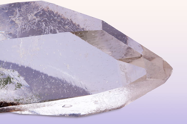 pure quartz, rock crystal, mineral, trigonal, prism surfaces, silicon dioxide
