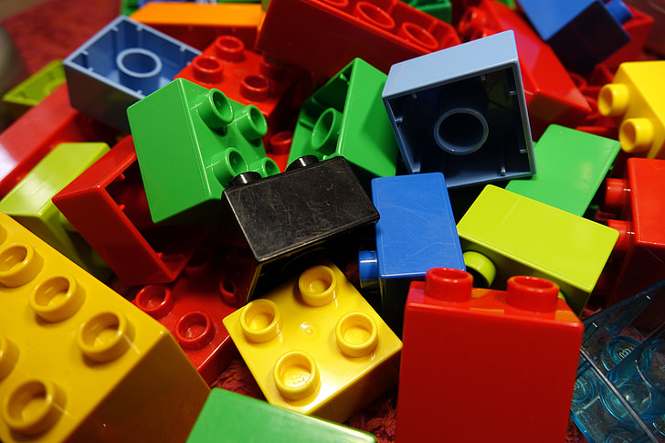 assorted-colored building blocks
