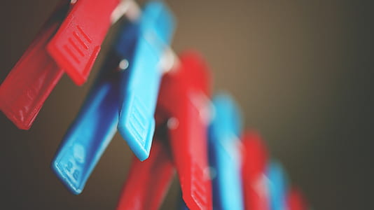 Red and Blue Plastic Pegs