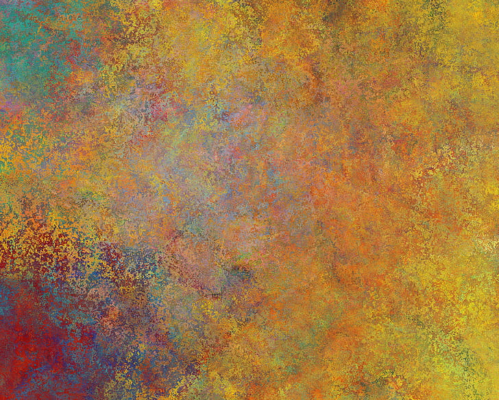 yellow, orange, green, and red digital abstract painting