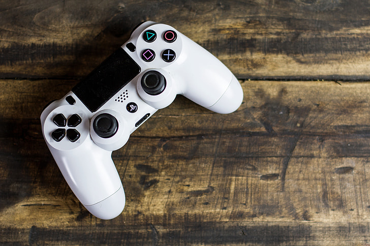 White PS4 gaming controller