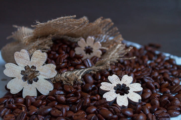 brown coffee beans on sack