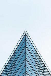 low-angle glass building