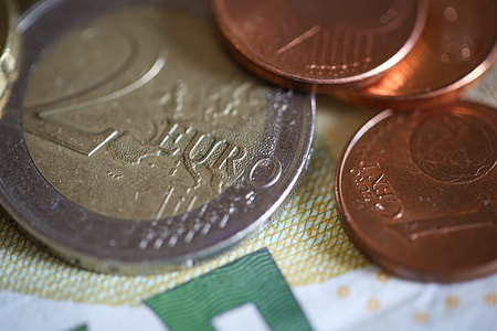 Euro € Coins Close Up