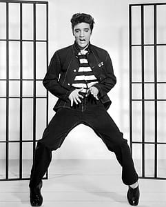 grayscale photography of Elvis Presley