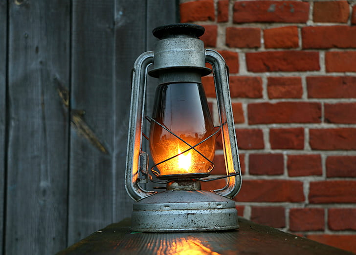 gray tubular lantern