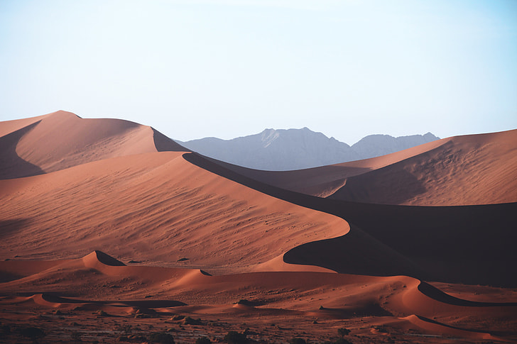 Sand dunes in the desert in Namibia, Africa