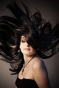 woman flipping hair photography