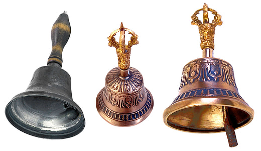 three assorted bells