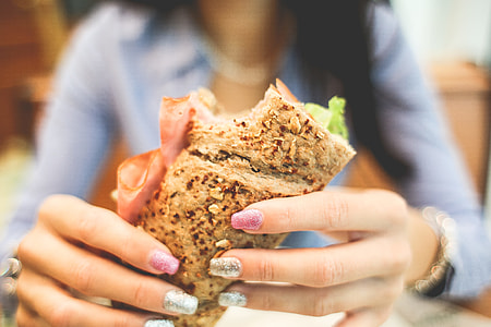Fresh Sandwich in Girls Hands