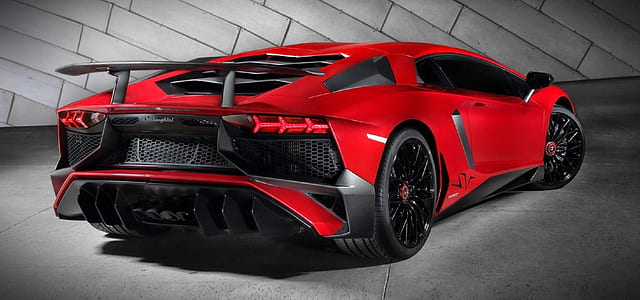red Lamborghini sports coupe