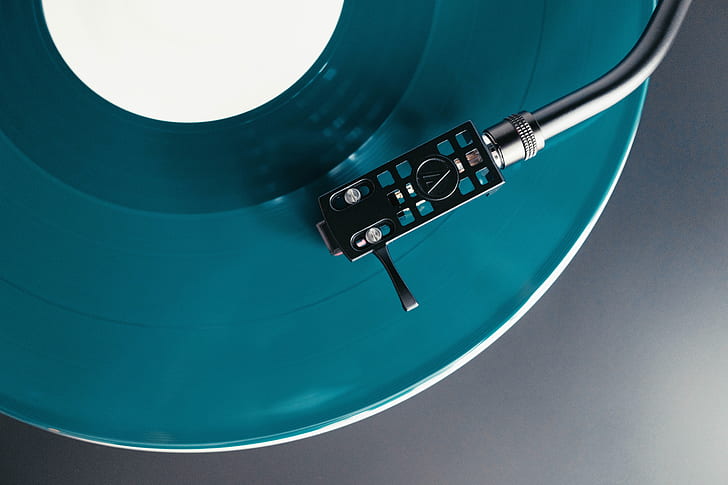 blue-green vinyl player